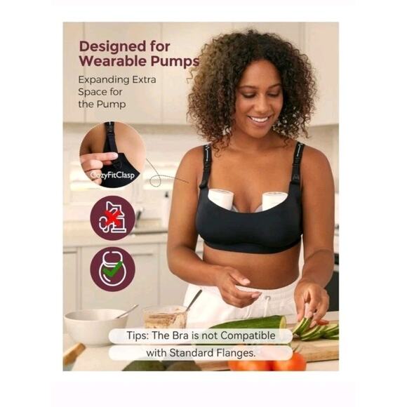 Momcozy Pumping Bra Women SZ L Plus Blk Wearable Breast Pump Suitable M5 S12 Pro - Picture 2 of 8